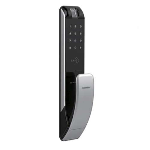 Cerradura con 4 metodos de apertura: clave, tarjeta,llave y huella. Doble pestillo. push pull